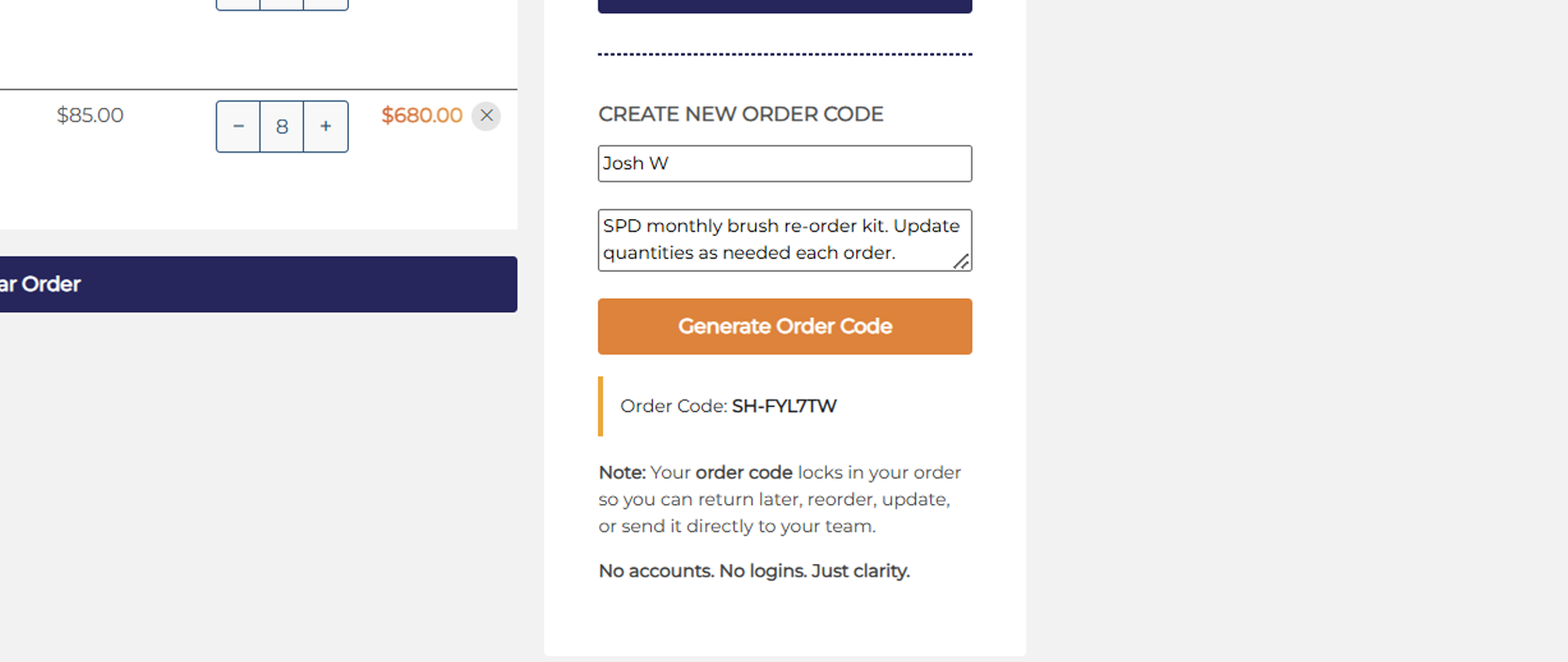Introducing Order Codes: Save Carts, Share, and Reorder with Ease